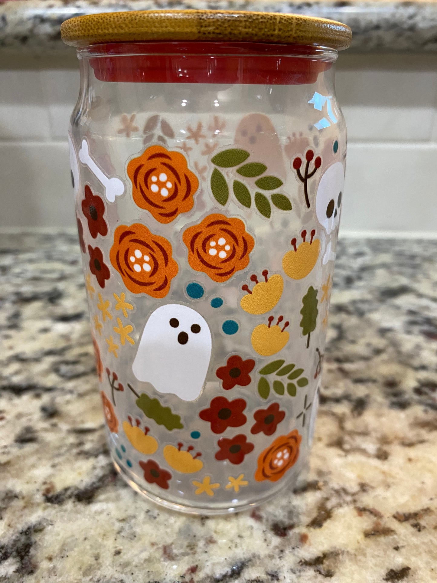 Floral Ghost Libby Glass