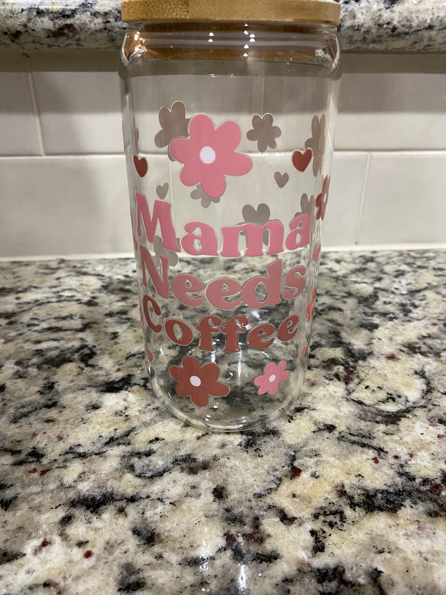 Mama needs some coffee Libby glass